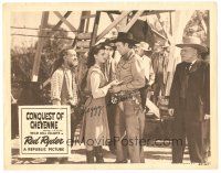 1r0140 CONQUEST OF CHEYENNE signed LC R51 by Peggy Stewart, who's with Wild Bill Elliott by oil rig!