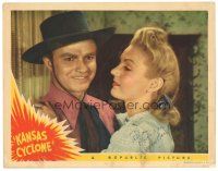 1r0165 KANSAS CYCLONE signed LC '41 by Don 'Red' Barry, who's close up with pretty Lynn Merrick!