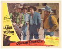 1r0181 OUTLAW COUNTRY signed LC #6 '48 by Lash La Rue, who's close up smoking & holding his rifle!