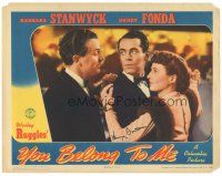 1r0219 YOU BELONG TO ME signed LC '41 by Henry Fonda, who's dancing with Barbara Stanwyck!