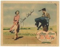 1r0221 YOU CAN'T RUN AWAY FROM IT signed LC #7 '56 by June Allyson, who's standing by road w/Lemmon!