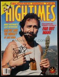 1r0375 TOMMY CHONG signed magazine June 1989 he's on the cover of High Times smoking marijuana!