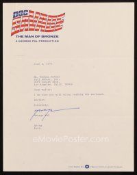 1r0098 GEORGE PAL signed letter '75 sending press clippings from Doc Savage to Walter Kohner!