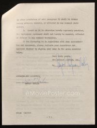 1r0084 INGRID THULIN signed contract addendum '61 revising Four Horsemen of the Apocalypse contract!