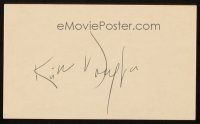 1r0429 KIRK DOUGLAS signed 3x5 index card '80s can be framed & displayed w/ vintage still or repro!