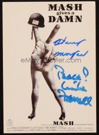 1r0449 MASH signed postcard '70 by BOTH Harry Morgan AND Mike Farrell, MASH gives a DAMN!