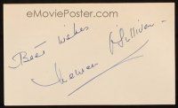 1r0431 MAUREEN O'SULLIVAN signed 3x5 index card '80s can be displayed with a vintage still or repro!