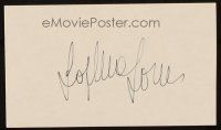 1r0434 SOPHIA LOREN signed 3x5 index card '80s can be displayed with a vintage still or repro!
