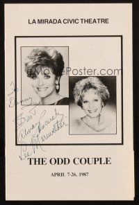 1r0345 LEE MERIWETHER signed playbill '87 when she was starring in The Odd Couple in California!
