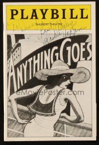 1r0346 LESLIE UGGAMS signed playbill '87 when she appeared in Anything Goes on tour in Boston!