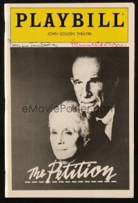 1r0356 PETITION signed playbill '86 by Jessica Tandy AND Hume Cronyn, when they appeared on Broadway