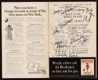 1r0335 GOOD NEWS signed playbill '74 by Alice Faye, Stubby Kaye, and SIX others!