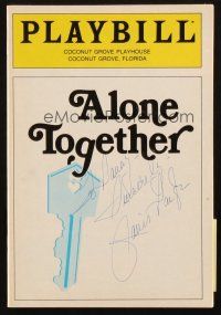 1r0339 JANIS PAIGE signed playbill '88 when she appeared in Alone Together in Florida!