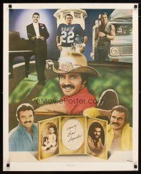 1r0040 BURT REYNOLDS signed 24x30 limited edition print '81 montage from his best movies, 359/2000!