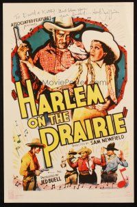 1r0054 HERB JEFFRIES signed white 11x17 REPRO poster '80s great artwork from Harlem on the Prairie!