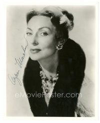 1r0468 AGNES MOOREHEAD signed 8x10 still '40s head & shoulders portrait wearing fur coat & jewels!