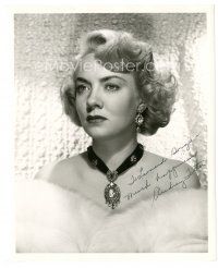 1r0478 AUDREY TOTTER signed 8x10 still '40s great portrait wrapped in fur with elaborate jewelry!