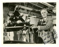 1r0530 DESMOND LLEWELYN signed 8x10 still '60s cool close up of James Bond's Q standing by missiles!