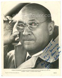 1r0533 DONALD PLEASENCE signed 8x10 still '77 super close up adjusting his glasses from Telefon!