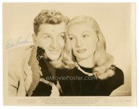 1r0542 EDDIE BRACKEN signed 8x10.25 still '45 c/u with Veronica Lake in Out of This World!