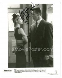 1r0564 GINA GERSHON signed 8x10 still '88 she's grabbed by Arnold Schwarzenegger in Red Heat!