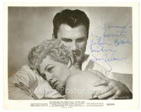 1r0577 JACK PALANCE signed 8x10 still '55 close up holding Shelley Winters in The Big Knife!