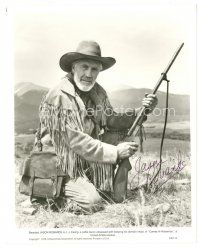 1r0588 JASON ROBARDS signed 8x10 still '78 close up in buckskin with rifle from Comes A Horseman!