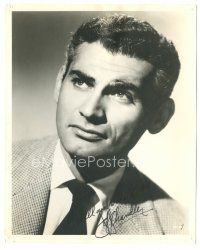 1r0591 JEFF CHANDLER signed deluxe 8x10 still '52 head & shoulders portrait of the handsome star!