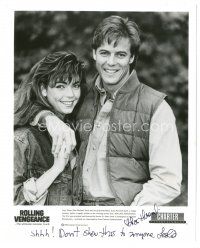 1r0627 LISA HOWARD signed 8x10 still '88 portrait with Don Michael Paul from Rolling Vengeance!