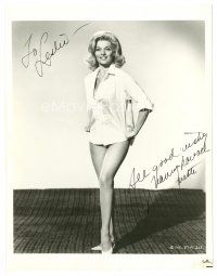 1r0654 NANCY KOVACK signed 8x10.5 still '60s full-length sexy portrait wearing only button-up shirt!
