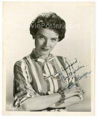 1r0671 POLLY BERGEN signed 8x10 still '50s great waist-high portrait with her arms crossed by Bruno!