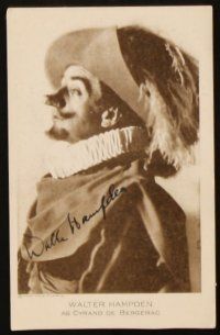1r0453 WALTER HAMPDEN signed 4x6 fan photo '50 as Cyrano, with an unsigned photo as Wolsey!