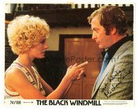 1r0646 MICHAEL CAINE signed 8x10 mini LC #1 '74 c/u fo Delphine Seyrig in The Black Windmill!