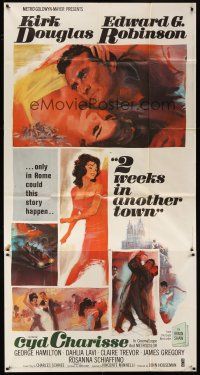 1s475 2 WEEKS IN ANOTHER TOWN 3sh '62 cool art of Kirk Douglas & sexy Cyd Charisse by Bart Doe!