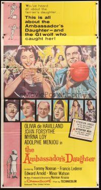 1s482 AMBASSADOR'S DAUGHTER 3sh '56 Olivia de Havilland, the most scandalous foreign affair!
