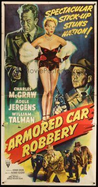 1s487 ARMORED CAR ROBBERY 3sh '50 art of Charles McGraw & sexy showgirl Adele Jergens!