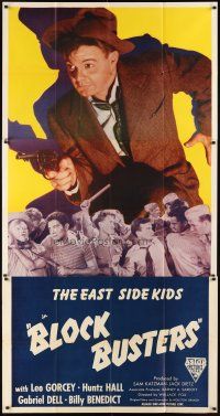 1s507 BLOCK BUSTERS 3sh R50 large image of Leo Gorcey holding gun over the other East Side Kids!