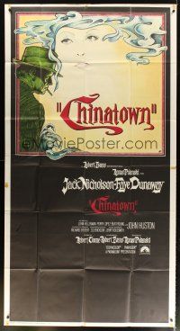 1s533 CHINATOWN int'l 3sh '74 art of Jack Nicholson & Faye Dunaway by Jim Pearsall, Roman Polanski