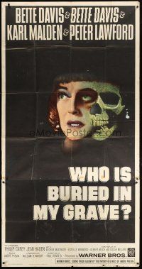1s555 DEAD RINGER int'l 3sh '64 creepy close up of skull & Bette Davis, Who Is Buried In My Grave!