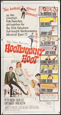 1s597 HOOTENANNY HOOT 3sh '63 Johnny Cash and a ton of top country music stars!