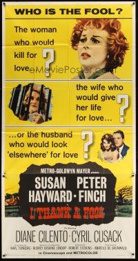 1s605 I THANK A FOOL 3sh '62 female doctor Susan Hayward mercy kills her husband!