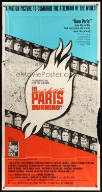 1s611 IS PARIS BURNING 3sh '66 Rene Clement's Paris brule-t-il, World War II all-star cast!