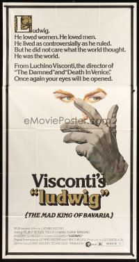 1s636 LUDWIG 3sh '73 Luchino Visconti, artwork of Helmut Berger as the Mad King of Bavaria!