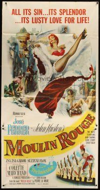1s649 MOULIN ROUGE 3sh '52 Jose Ferrer as Toulouse-Lautrec, art of sexy French dancer kicking leg!
