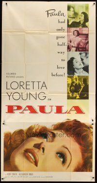 1s677 PAULA 3sh '52 really pretty Loretta Young had only gone half-way to love before!