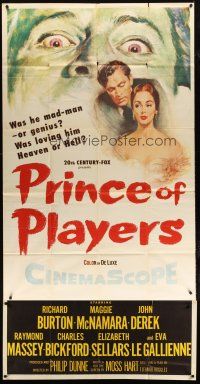 1s684 PRINCE OF PLAYERS 3sh '55 Richard Burton as Edwin Booth, perhaps greatest stage actor ever!