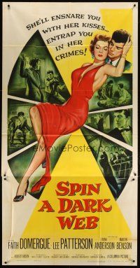 1s730 SPIN A DARK WEB 3sh '56 great art of sexy Faith Domergue who will ensnare you in her kisses!