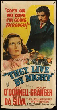 1s747 THEY LIVE BY NIGHT style A 3sh '48 Nicholas Ray film noir classic, Farley Granger, C.O'Donnell