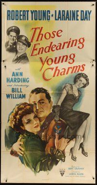 1s748 THOSE ENDEARING YOUNG CHARMS style A 3sh '45 diff. art of Robert Young & beautiful Laraine Day