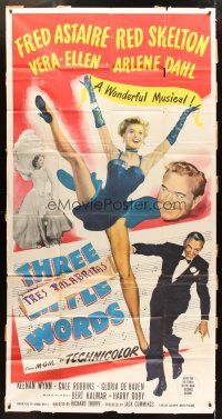 1s750 THREE LITTLE WORDS 3sh '50 art of Fred Astaire, Red Skelton & super sexy dancing Vera-Ellen!